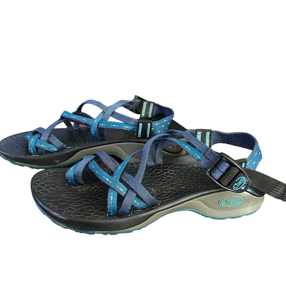 Chaco Z Cloud X2 Toe Strap Classic Sandals Blue Size 7 - Picture 4 of 10